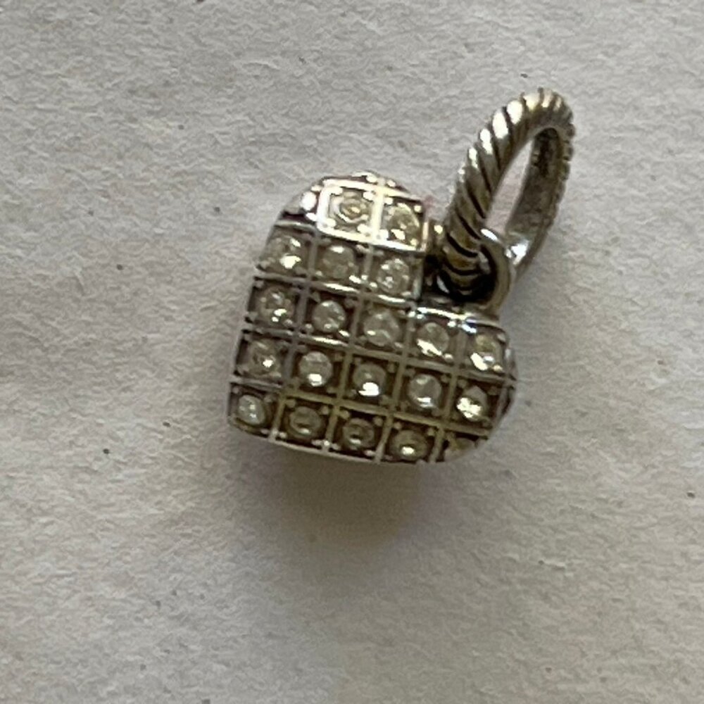 BRIGHTON Charm: Crystal covered heart charm